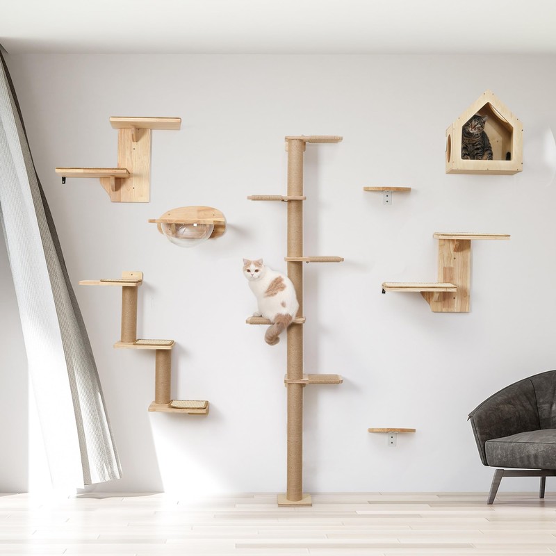 FUKUMARU Tall Cat Tree, 5 Tier Floor to Ceiling Cats