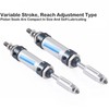 WOWCLEDED Pneumatic Cylinder MALJ Series Stroke Adjustable Small Mini Cylinder