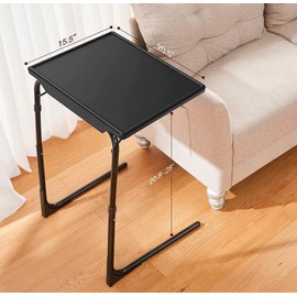 Totnz TV Tray Table, Folding TV Dinner Table Comfortable Folding Table with 3 Tilt Angle Adjustments for Eating Snack Food, Stowaway Laptop Stand