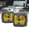 MOVOTOR Amber LED Pods, Waterproof IP68 Yellow Lens Cube Offroad