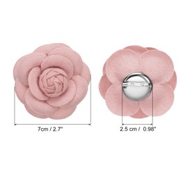 PATIKIL Camellia Flower Brooches, Vintage Fabric Flower Brooches Handmade Floral Lapel Pins for Women Hat Dress Shirt Tie Corsage Pink