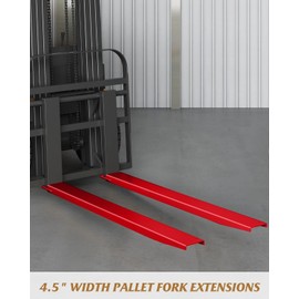 Pallet Forklift Extensions, 60" Fork Extensions 4.5" Width, Heavy Duty Fork Extensions for Forklifts, 1 Pair Forklift Extensions for Forklift Truck,Red