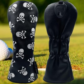 Gbourly - Funda híbrida de piel sintética con diseño de calavera y esqueleto negro