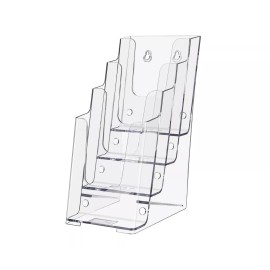 Marketing Holders 4 Pocket Brochure Holder 4 Tier Tri Fold Clear Multi Slot Display Stand Clear