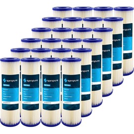 SpiroPure SP-R50 10x2.5 50 Micron Pleated Polyester Sediment Water Filter Cartridge SPC-25-1050 R50 155038-43 (Case of 24)