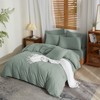 YASMENG Half-Linen Bed Linen, 135 x 200 cm, Green Bed