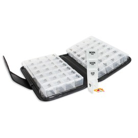 Premium 14 Days Pill Organiser Wallet, 4 Times a Day Removable Cases, Two-Week Organiser Perfect for Holidays to Hold Vitamins Cod Liver Oil, Supplements and Medication