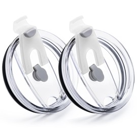 Prurex 30 oz Tumbler Lids,Replacement Lids for 30 oz Yeti Tumbler, Ozark Trail and More, Spill Proof Lids,Cover for 30 OunceTumbler,Cup (2 Pack White)