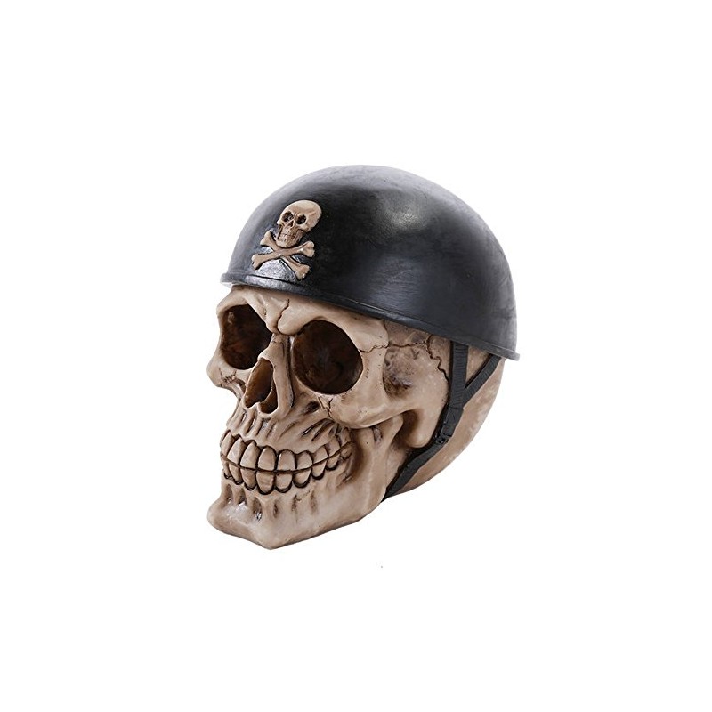 Pacific Giftware Skull Figurine with Biker Helmet Motorcycle