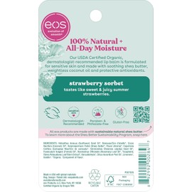 eos Organic Lip Balm Sphere - Strawberry Sorbet Certified Organic & 100% Natural 0.25 oz.