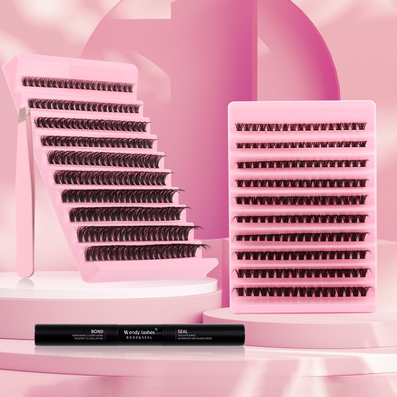 Eyelash Extensions Set, 80D Natural DIY Eyelashes, 8-16 mm, D