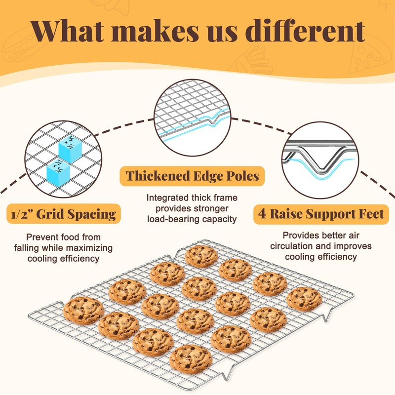 Cooling Racks for Cooking and Baking - 2 PCS 11.65"