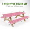 UMINEUX Picnic Table Cover with Bench Covers Fitted Table Clothes