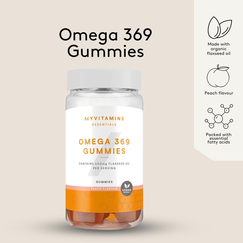 Myprotein Omega 3-6-9 Peach Flavored Gummies – Vegan Omega Supplement