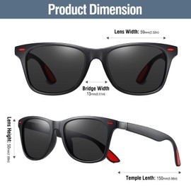 DUCO Retro Sunglasses for Men and Women for Driving Cycling Fishing Golf 2146, Black Grey