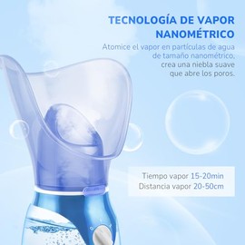 MITEGELO Vaporizador Facial, Sauna Facial de Nano Inico, Ideal para Ayuda a Abrir Los Poros, Limpieza Profunda y Hidratacin Facial, Disfrute del SPA  