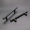 LONTAN 4 Pack Black Cupboard Handles - 128mm Stainless Steel