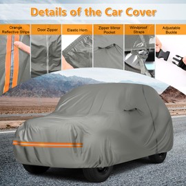 Waterproof Car Cover Replace Compatible with Toyota FJ Cruiser 2007-2014, All Weather Protection Classic Car Covers with Driver Door Zipper and Storage Bag