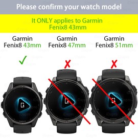 iDaPro [4 Pack] Screen Protector for Garmin Fenix 8 AMOLED 43mm Watch + Silicone Anti-dust Plugs Tempered Glass Anti-Scratch Bubble-Free