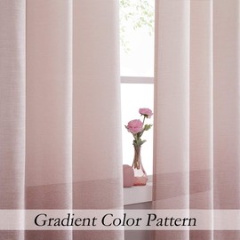 Central Park Mauve Ombre Door Curtain 100" Extra Wide Light Filtering Gradient Print on Rayon Blend Fabric Window Treatment for Sliding Patio Door with Grommets，Cream White to Pink，100" x 84", 1 Panel