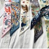 JERLA 100% Mulberry silk Scarf Head Hair Ribbon Bag scarf