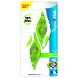 Liquid Paper DryLine Grip Cinta Correctora con Punta Giratoria de 5 mm, Set de 2