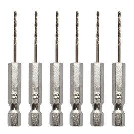 6 Pcs 1/4" Hex Shank Drill Bits 1.5mm High Speed Steel Twist Drill Bit, Small Drill Bits, Hex Drill Bits, 1.5mm Drill Bits for Wood, Stainless Steel, Metal, Plastic