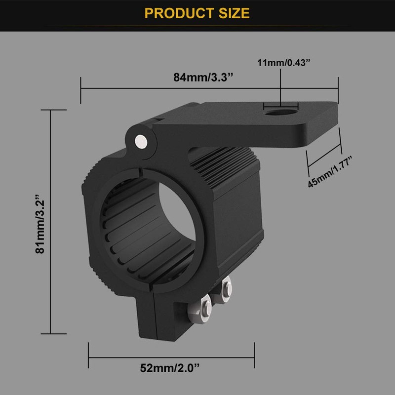 Audak 1 Pair Aluminum Mounting Bracket Kit Tube Clamp for