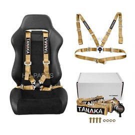 TANAKA UNIVERSAL DARK GOLD 4 POINT CAMLOCK RACING SEAT BELTS HARNESSES 2"