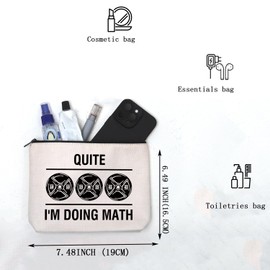 KUIYAI Funny Weightlifting Gift Quiet I'm Doing Math Zipper Pouch, Gym Gift, Trainer Lifting Gift, Workout Gift, Fitness Gift (Doing mathUK)