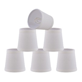 Aspen Creative 51039-6, Hardback Empire Tranditional Clip-On Chandelier Shade, Off-White Linen Fabric, 3" Top x 4" Bottom x 4" Slant, Set Of 6