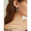 Vesitim Women's Heart Dangle Earrings Sterling Silver Solitaire Drop Earring
