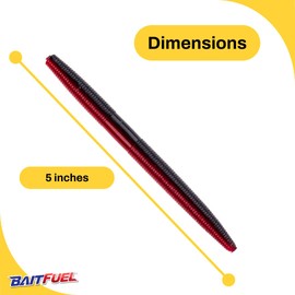 BAITFUEL Ion Infused with Supercharged X55 Formula Gel: Fish Scent Technology with Powerful Attractants | 5-Inch, Red Shad (PN:X32634)