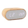 Wooden Alarm Clock USB Wireless Charging Wood LED Digital Display
