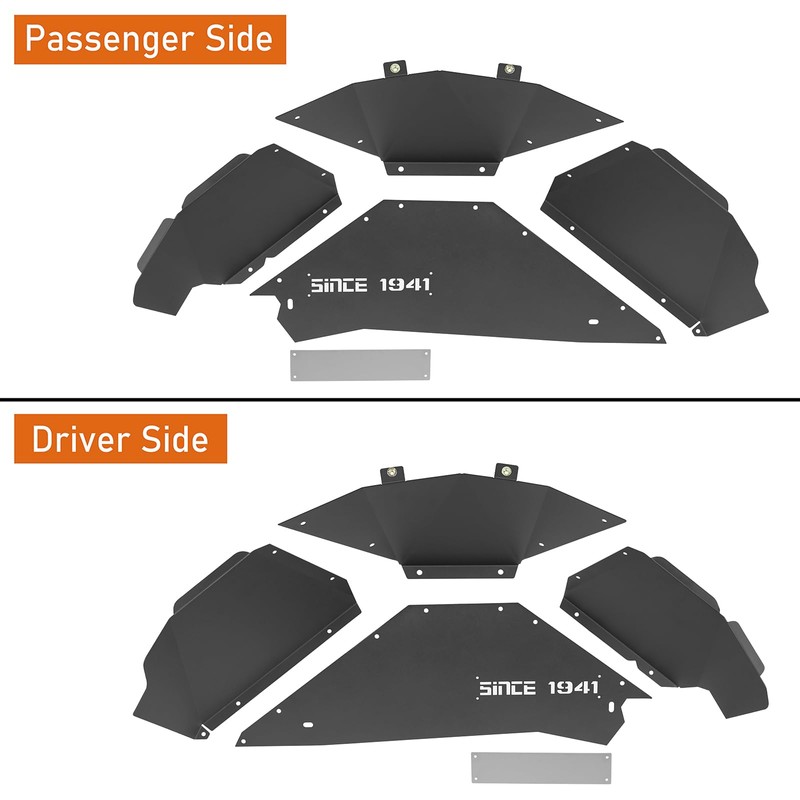 Hooke Road Aluminum JK Rear Inner Fender Liners Wheel Well