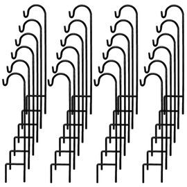 Ashman Shepherd's Hooks 35 Inch (24 Per Pack), Black, Made of Premium Metal for Hanging Solar Lights, Bird Feeders, Mason Jars, Christmas Lights, Lanterns, Garden Stakes and Wedding Décor.