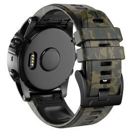 ANCOOL Compatible with Fenix 7X Bands,26mm Silicone Watchbands Replacement for Fenix 5X/Fenix 5X Plus/Fenix 6X/Fenix 6X Pro/Tactix Delta/Descent Mk2i Smartwatches(Camouflage Green)