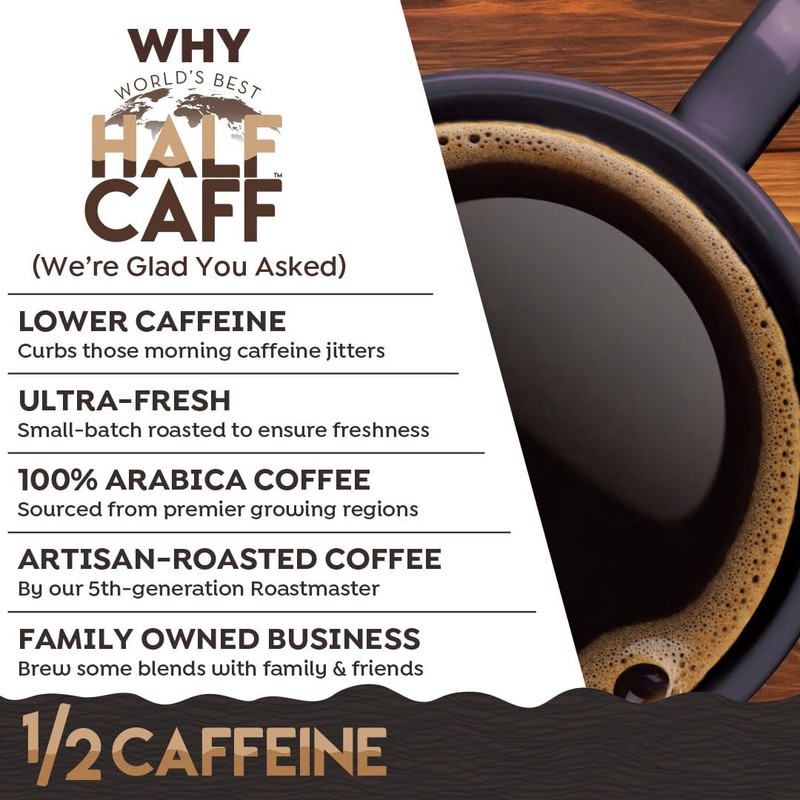 World's Best Half Caff Dark Roast Coffee Pods, 18 ct,