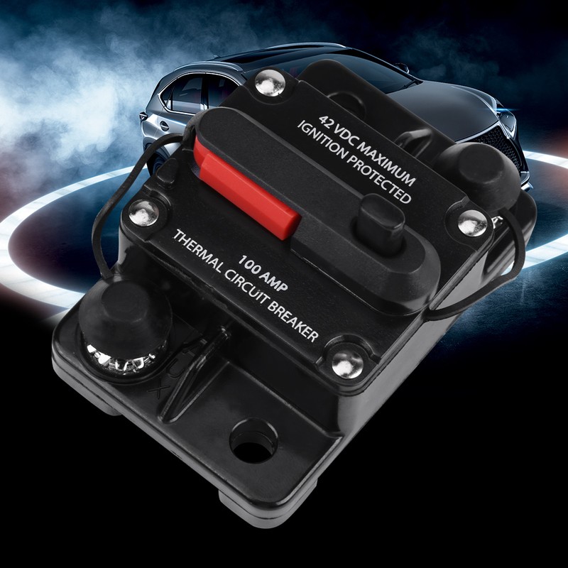 DC12V-42V Car Stereo Audio Inline Circuit Breaker Manual Reset(100A)