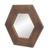 ZJMTOCYU Hexagon Wall Mirror with Solid Wood Frame, Decorative Accent