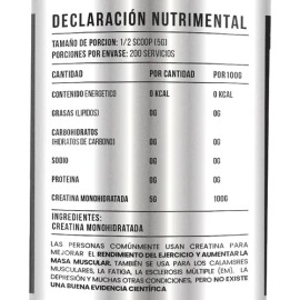 Black Supplements Creatina Monohidratada 1kg 200 Servicios                                                                                            