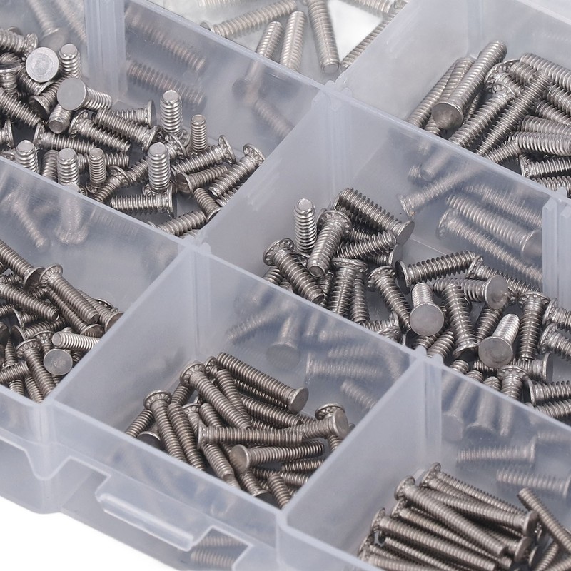 400Pcs Riveting Screw Kit Pull Electric Welding Stainless Steel Fastener