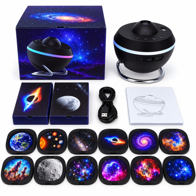 13-in-1 Galaxy Projector for Bedroom – Rotating Ultra-Clear Space &