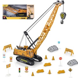 Coolplay 1:55 Construction Truck Toy Die Cast Car for Kids, Crane Truck Sandbox Truck Toys Playset for Boys Toddler