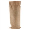 12pcs Simple Linen Fabric Wine Bag with Drawstring Champagne Decorative