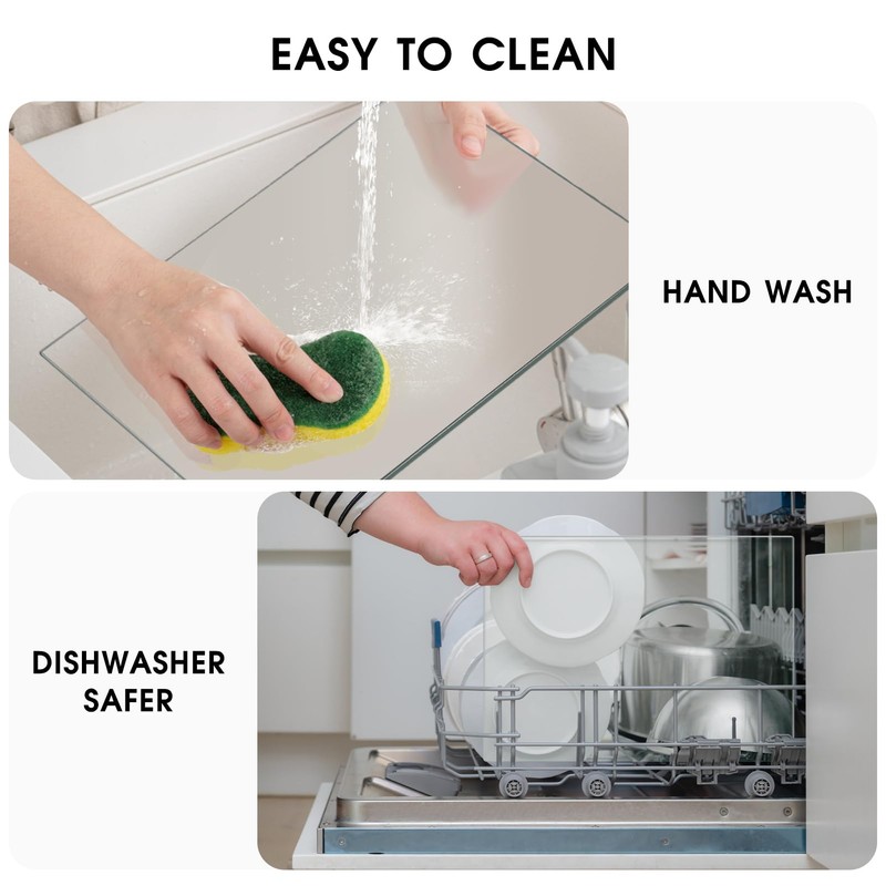 JAMBALAY 20"x16" Tempered Glass Cutting Board for Kitchen, Large Glass