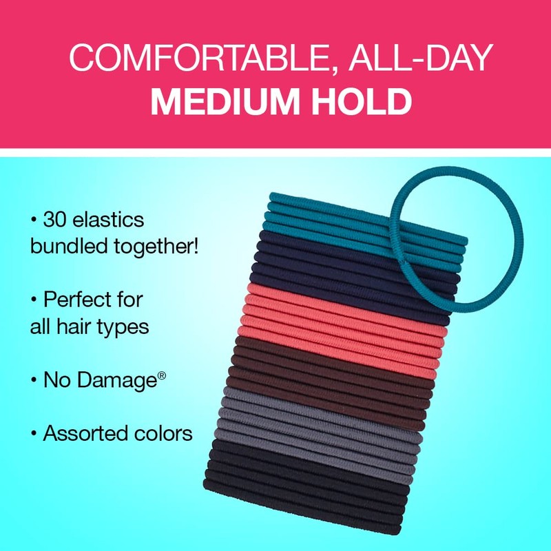 Scunci by Conair No Damage Elastic Hair Ties in Assorted