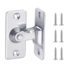 UBRAVE Stainless Steel Door Latch, 90° Degree, Door Latch, Door Latch, Door Latch, Lock Bolt with Screws, Suitable for All Interior and Exterior Doors (Silver)