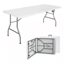 Otra Volta Mesa plegable portátil Otra Volta 180 cm de plástico color blanco