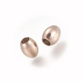 The New 5 Pcs Stainless Steel Rose Gold Plated Oval Barrel Beads – 7Mm X 6Mm Ideal for Creating Unique Accessories and Decorations FAVORo00995
